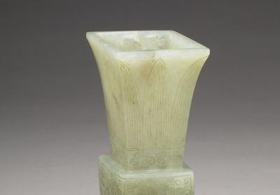 图片[2]-Jade rhombus Gu vase, Qing dynasty (1644-1911)-China Archive